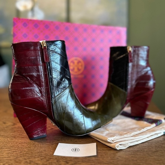 NWT！NEW！Tory Burch Lila zip up Ankle Bootie 90MM Women Multi Leather Color US 7 - Picture 2 of 10